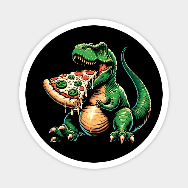 Funny Pizza T rex Dinosaur, Pizza Lover Magnet by logiamerch